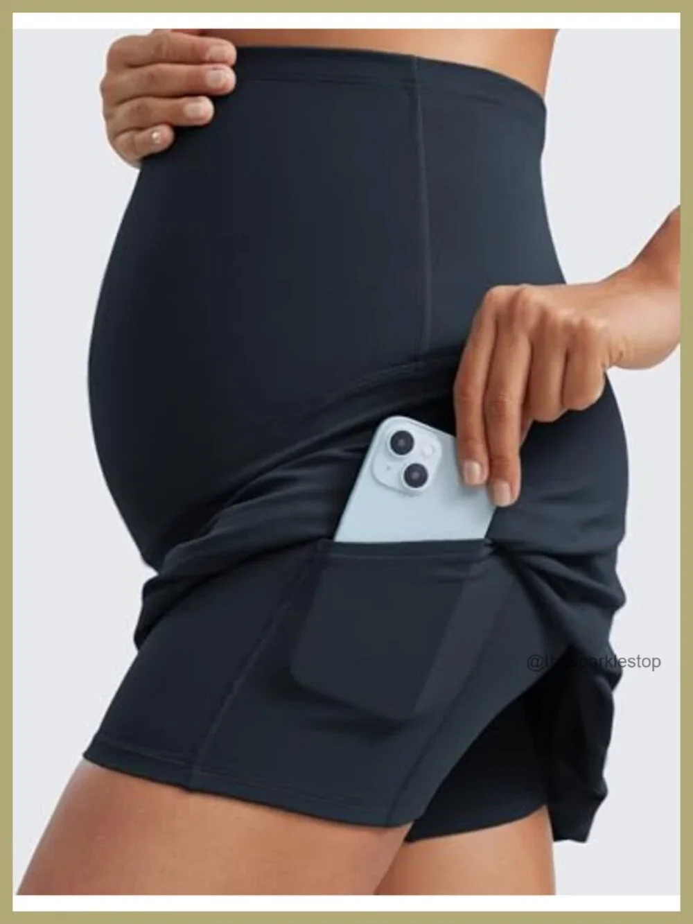 Maternity A-Line Golf Skirt with Built-in Shorts and Pockets, Butterluxe High
